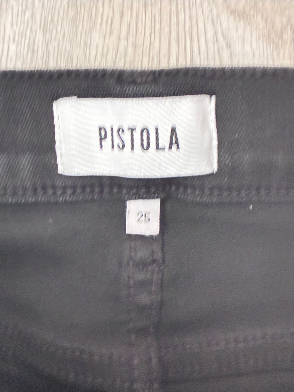 Pistola Black Flare Jeans Size 25 High Rise Raw Hem Stretch Denim - Picture 5 of 11